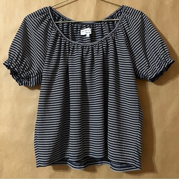Madewell Tops - Madewell | Texture & Thread Peasant Top Stripe Popover Blouse Size S